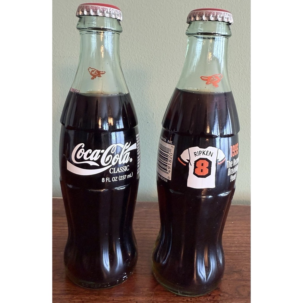 2 1995 Baltimore Orioles Cal Ripken Jr Record Breaking Year‎ Coca Cola Bottle
